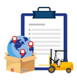 checklist with lift truck vector image