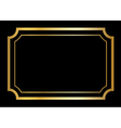 gold frame beautiful simple design vector image vector image
