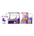 set laboratory with plants growing equipment icons vector image