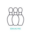 bowling pins outline icon sports equipment vector image vector image