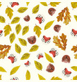 flat fox and bear with autumn leaves seamless vector image