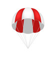 3d red and white big parachute on white background vector image vector image
