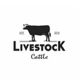 cattle retro logo template vector image