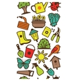 seamless pattern of garden tools and accessories vector image vector image