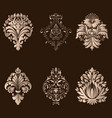 set of damask ornamental elements elegant vector image
