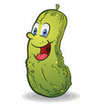 smiling pickle cartoon character vector image vector image