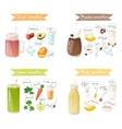 smoothie drink recipe set vector image