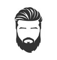 bearded man face with mustache isolated background vector image