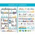 elements of the modern city or village vector image