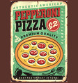 authentic american pepperoni pizza vector image vector image