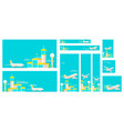 set of banners airport terminal building vector image vector image