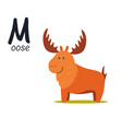 funny image moose and letter m zoo alphabet vector image vector image