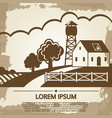 grunge farm background farm house vector image