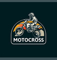 motocross badge emblem patch sign logo vector image