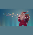 holiday cartoon santa claus character in red hat vector image