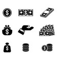 money related icons set vector image