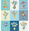 abstract trees with icons for web design vector image vector image