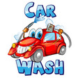 sign car wash character cartoon vector image