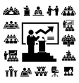 business and management icons set vector image vector image
