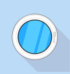 Round window icon flat style Royalty Free Vector Image