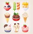 set of colorful ice creams vector image vector image