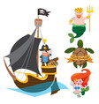 set of labels for design items with a pirate vector image