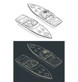 speed boat isometric drawings vector image vector image