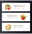 christmas horizontal banners set with gold vector image