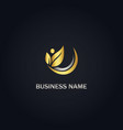 leaf organic gold logo vector image vector image