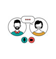 online video call or chat video call conference vector image vector image