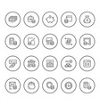 set round line icons of money vector image vector image