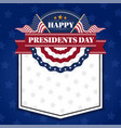 happy presidents day banner background vector image vector image
