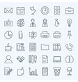 line business office icons set vector image