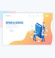 isometric smartphone repair service concept vector image