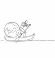 one continuous line drawing artificial robot vector image