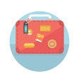 suitcase with travel stickers vector image