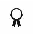 blank award rosette with ribbon icon simple style vector image