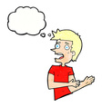 cartoon stressed man with thought bubble vector image