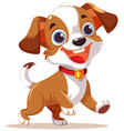 cheerful cute dog on white background vector image