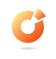 round circle logo abstract orange color with piece vector image