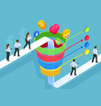 sales funnel infographics with customers vector image