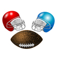 american football helmet and ball vector image vector image