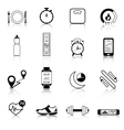 fitness tracker black icons vector image vector image