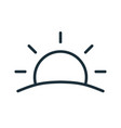 simple sunset or sunrise icon in line art style vector image vector image