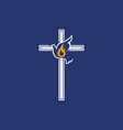 church logo and christian symbols vector image