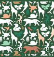 green wild animal icon seamless pattern vector image