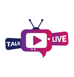 Set live stream red icons online streaming Vector Image