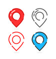 set of colored linear map pins vector image
