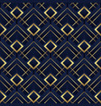 abstract art deco seamless blue and golden pattern vector image