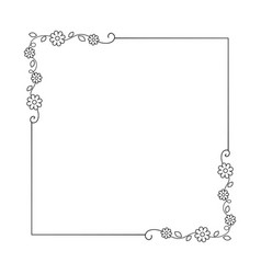 Floral botanical frame template rectangular Vector Image